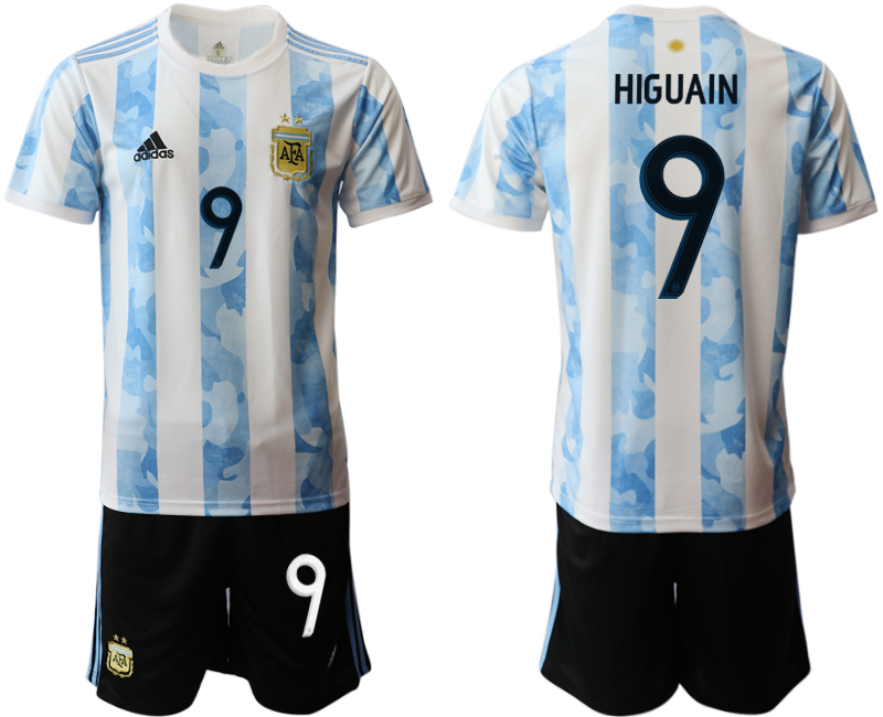 Men 2020-2021 Season National team Argentina home white #9 Soccer Jersey->argentina jersey->Soccer Country Jersey